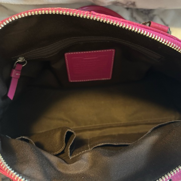 Coach Vintage Pink Pebbled Leather Hampton Top Handle Satchel Bag - Picture 10 of 11